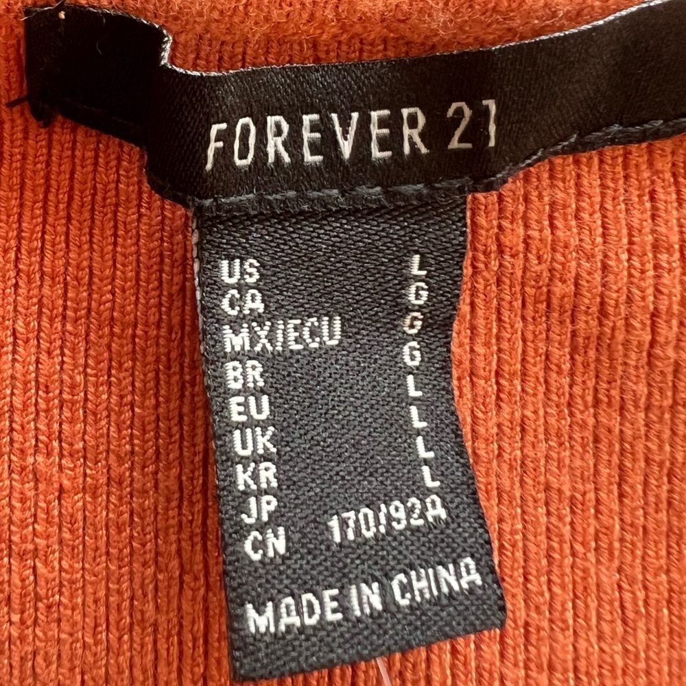 Forever 21 orange crop top new short sleeve large - Picture 8 of 8